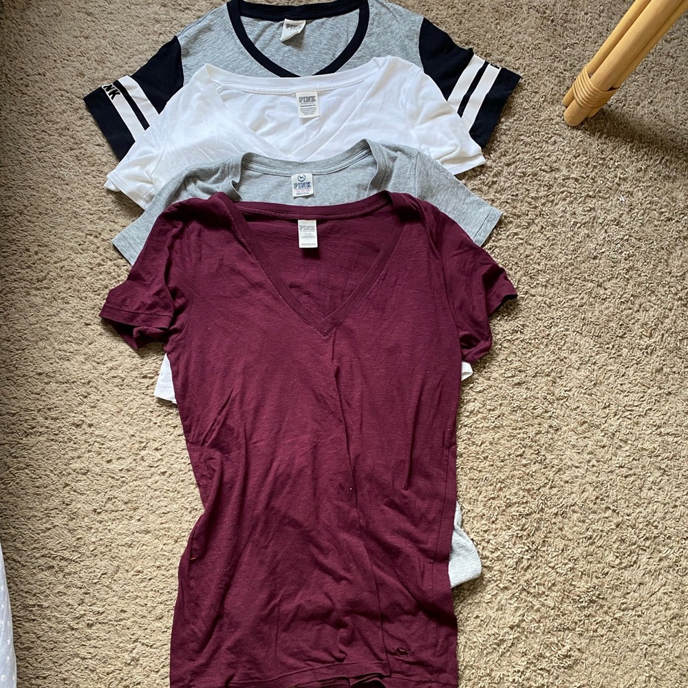 Victoria’s Secret PINK v-neck shirts bundle:
